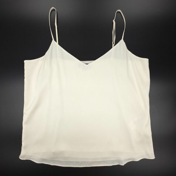 NEW Quince Washable Stretch Silk V-Neck Cami Ivory Basic Quiet Luxury Old Money - Picture 1 of 6
